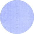 thumbnail image 1 of Ahgly Company Machine Washable Indoor Round Solid Blue Modern Area Rugs, 5' Round, 1 of 4