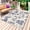 Light Beige Gray Blue, variant on Farmhouse Country Outdoor Rug for Patio/Deck/Porch, Non-Slip Large Area Rug 5 x 8 Ft, Vintage Black French Garden Horse Swan Indoor Outdoor Rugs Washable Area Rugs, Camping Rug Carpet Runner