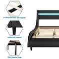thumbnail image 4 of Homfa Full LED Bed, 16 Colors LED Lights Platform Bed Frame with Adjustable Upholstered Headboard, Black, 4 of 8