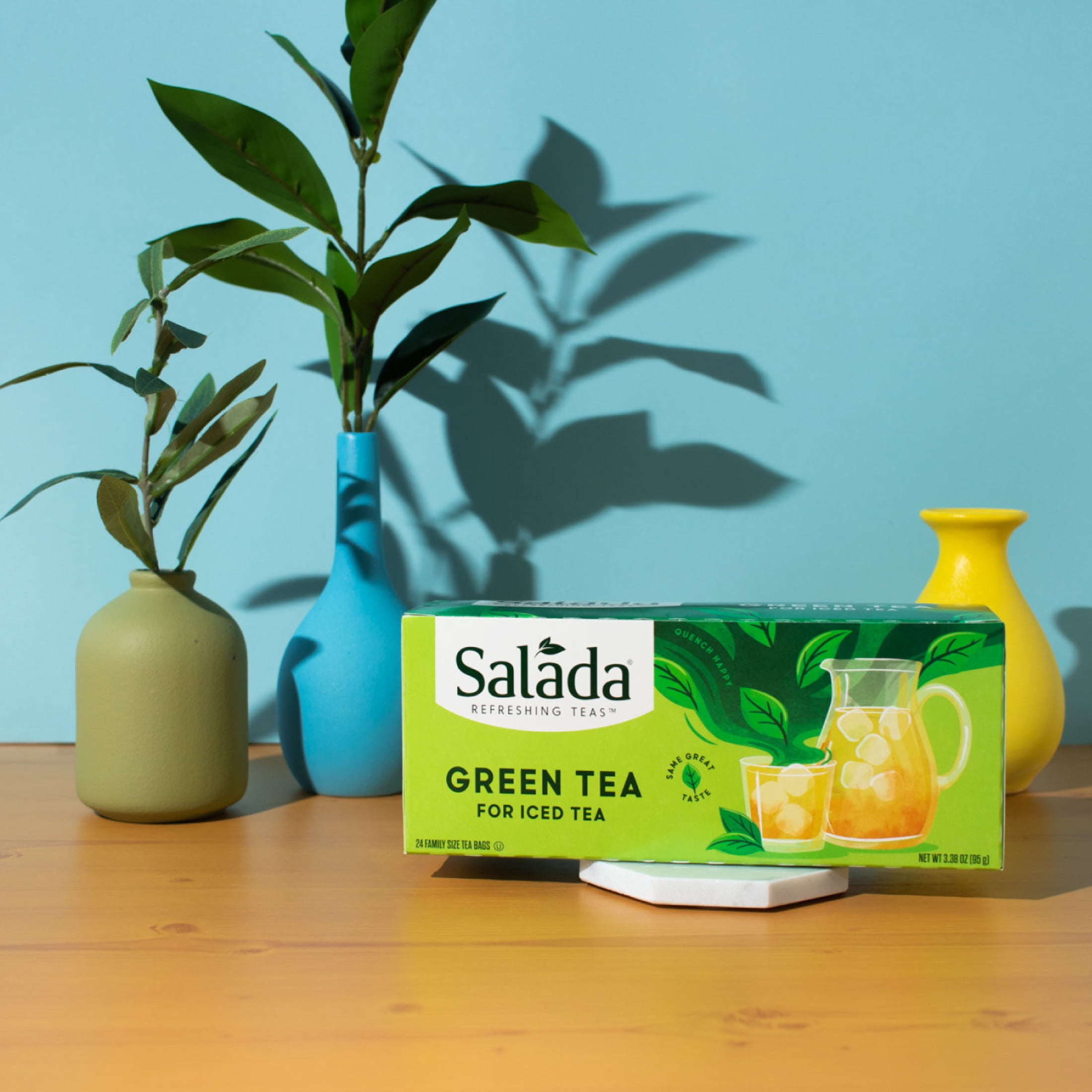 Salada Family Size Pure Green Tea for Iced Tea 24 Tea Bags Pack of 12 Refreshing Brewed Hot Served Cold Iced Tea
