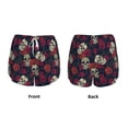thumbnail image 3 of Pofeuu Roses Skulls Print Women's Athletic Shorts Running Workout Shorts Tummy Control Quick Dry Gym Shorts with Pockets Double layer sports shorts-X-Large, 3 of 7