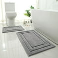 thumbnail image 1 of Alfombra de baño HOMEIDEAS, 2 piezas, supersuave, absorbente, antideslizante, gris, 1 of 8