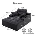 thumbnail image 5 of Oversized Chaise Lounge Chair Indoor, Plush Sleeper Sofa Couch Reading Chairs with Throw Pillows and Removable Armrest Pads for Living Room, No Assembly Required, Gray, 5 of 13