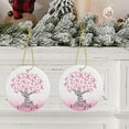 thumbnail image 3 of Regalos Para El Cáncer De Mama Para Mujeres Adorno De Concienciación Sobre El Cáncer De Mama Cinta Rosa Para Sobrevivientes Árbol Decoraciones Navideñas Adornos De Cerámica, 3 of 5