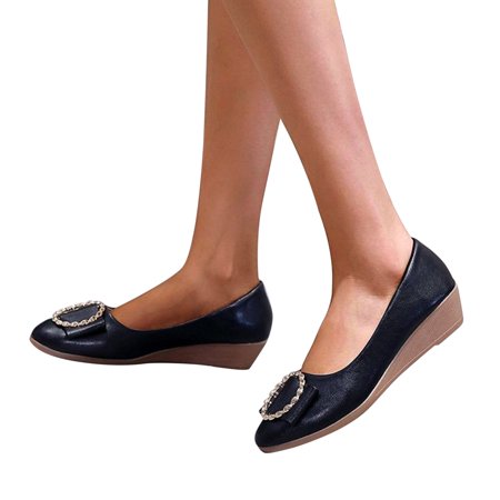 

Aayomet Summer Sandals for Women 2017 Fashion Womens Breathable Lace Up Shoes Wedges Casual Sandals Black 6.5