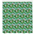 thumbnail image 3 of Ambesonne Tropical Shower Curtain, Flamingos Leaves Pattern, 69"Wx75"L, Pale Sky Blue Fern Green, 3 of 5