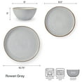 thumbnail image 3 of Pfaltzgraff Rowan 12 Piece Stoneware Dinnerware Set Gray, 3 of 11