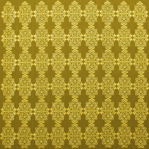Ahgly Company Indoor Square Abstract Yellow Contemporary Area Rugs, 6' Square