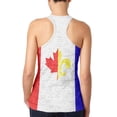 thumbnail image 2 of French Canadian Flag Juniors Burnout Racerback Tank Top Multi X-LG, 2 of 2