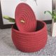 thumbnail image 4 of Cesta de almacenamiento para bebé de cuerda de algodón con tapa, cesta decorativa pequeña para habitación de niños, sala de estar, cosméticos, 4 of 4