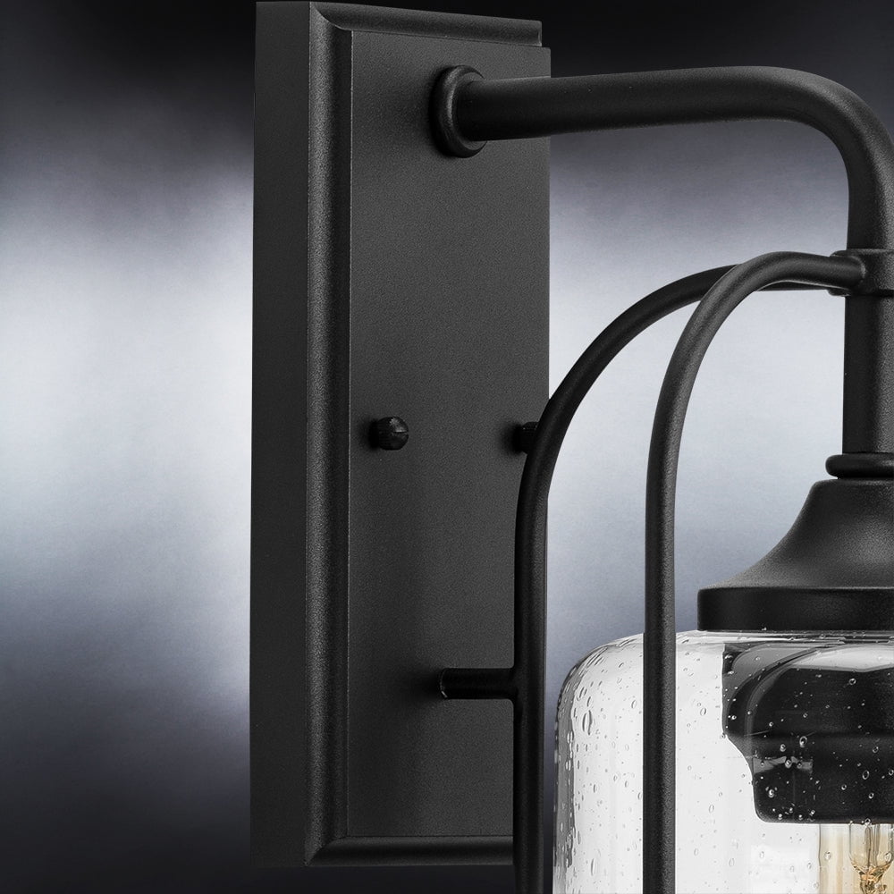 Luxury Farmhouse Wall Sconce, 19.375H x 8.5W, with Industrial Luxe Style, Midnight Black, UHP1302 by Urban Ambiance