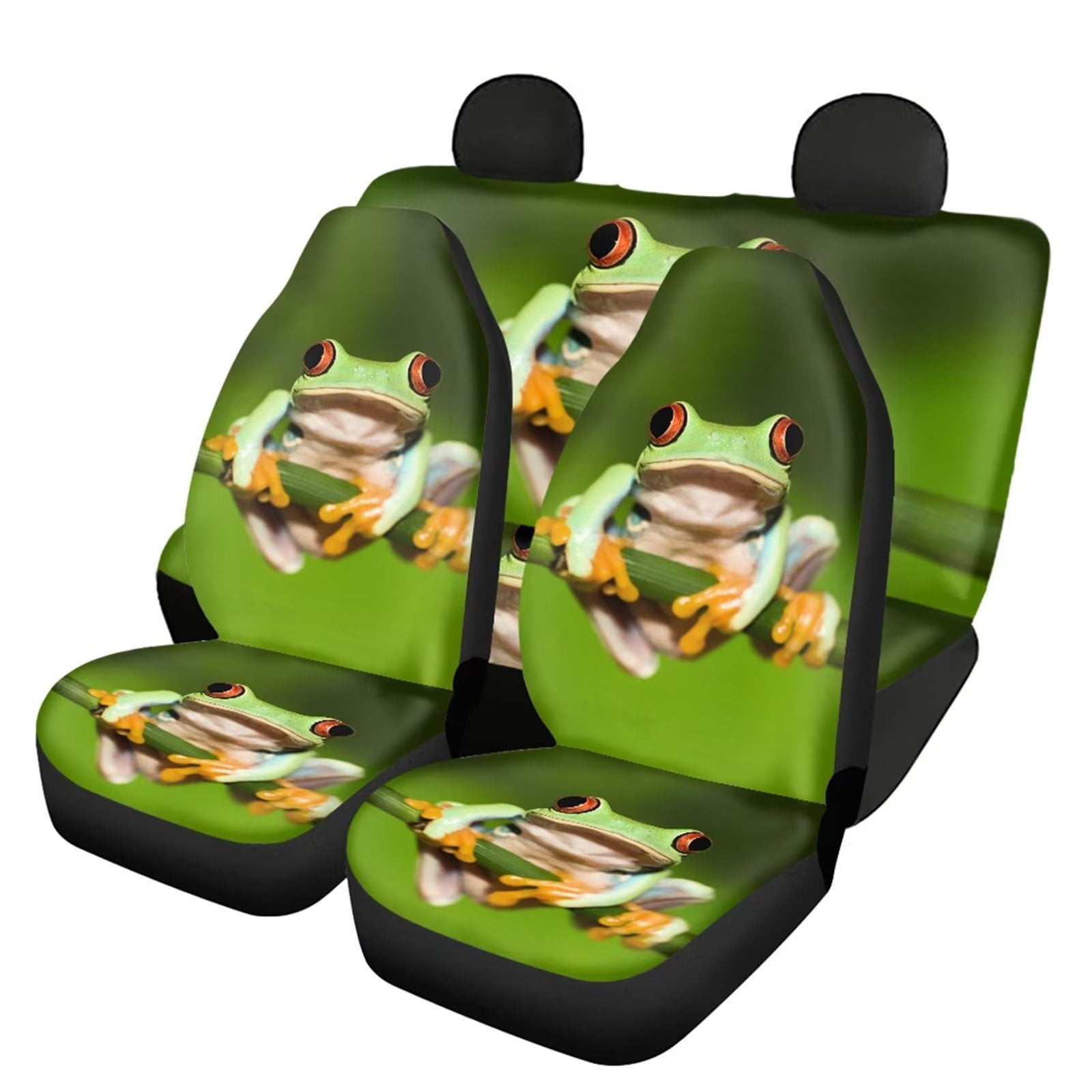 FKELYI Green Frog Animal Pattern Car Decoration Accessories Set,4