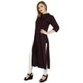 thumbnail image 3 of Bimba Women Rayon Straight Kurta Kurti 3/4 Sleeve Formal Blouse Summer Clothing, 3 of 8