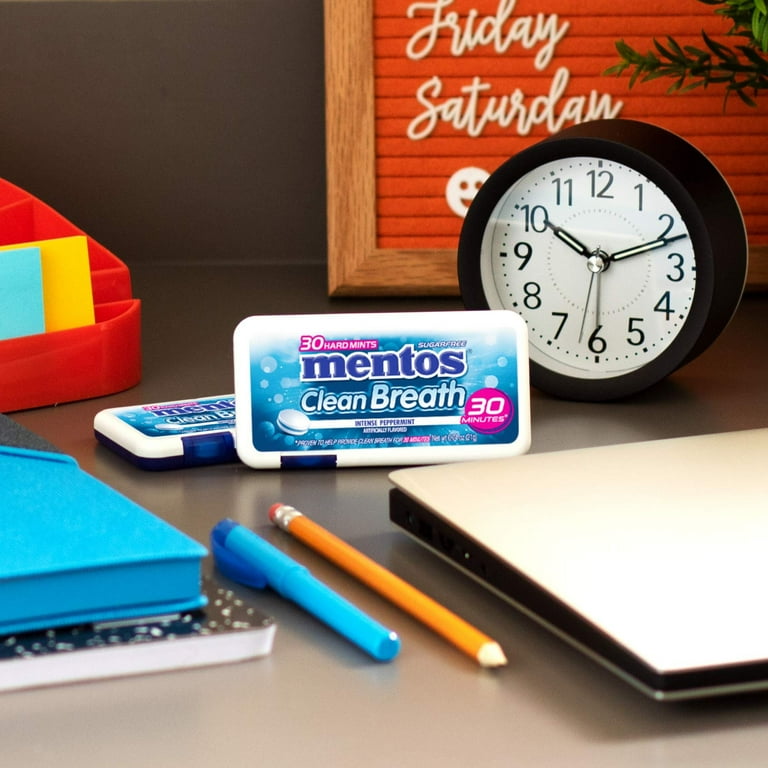 Mentos Sugar-Free Clean Breath Hard Mints, Fresh Peppermint, 12