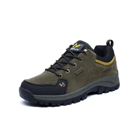 

Ymiytan Men Nonslip Winter Warm Sneaker Athletic Lightweight Round Toe Casual Shoe Outdoor Slip Resistant Plush Lined Sneakers Dark Green 5.5