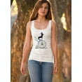 thumbnail image 2 of Dachshund On Penny Farthing Racerback Tank Women -Fab Funky Designs, Female Small, 2 of 4