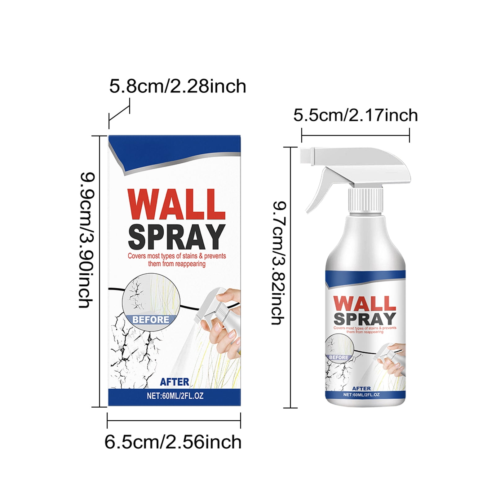 Alvantor White Paint Spary for Wall, Stains Cover and Scratch Repair, 2fl.oz