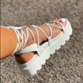 thumbnail image 1 of Sandalias de primavera para mujer, zapatos planos de color sólido, adecuados para múltiples escenarios, zapatos romanos de suela gruesa, zapatos de mujer, 1 of 2