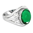 thumbnail image 3 of Emerald Simulated Women Jewelry 925 Sterling Silver Ring, 3 of 9