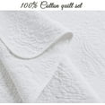 thumbnail image 2 of Cozy Line White Matelasse Medallion 100% Cotton Quilt Set, Queen - Reversible ( 3 Count), 2 of 7