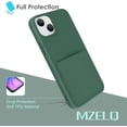 thumbnail image 5 of Compatible with iPhone 15 Plus Case Liquid Silicone Card Holder Soft Screen Protector Wallet Anti Scratch Microfiber Lining Full Body Protection Shell -Blackish Green, 5 of 12