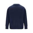 thumbnail image 4 of Wolfast Mens Lapel Collar V-Neck Sweaters Long Sleeve Ribbed Knit Casual Pullover Dark Blue L, 4 of 7