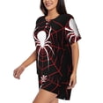 thumbnail image 2 of Lsque Spider On The Web Women's Short-Sleeved Pajama Set - 2 Piece Soft and Lightweight Sleepwear Set-Large, 2 of 9