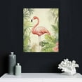 thumbnail image 5 of COMIO  Canvas Wall Art Vintage Style Flamingo on Tropical Plants Background Print Gallery Wrap Modern Home Art, 5 of 5