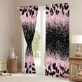 thumbnail image 3 of Homewish Cheetah Print Girl Black Out Curtains,Black Pink Curtains Pack of 2 (42x63 Each),Bling Glitter Bedroom Curtains,Microfiber Bedroom Decor, 3 of 6