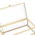 thumbnail image 6 of Milageto Glass Jewelry Box Clear Simple Cosmetic Storage Box for Rings Women Pendants Golden Round Head, 6 of 7