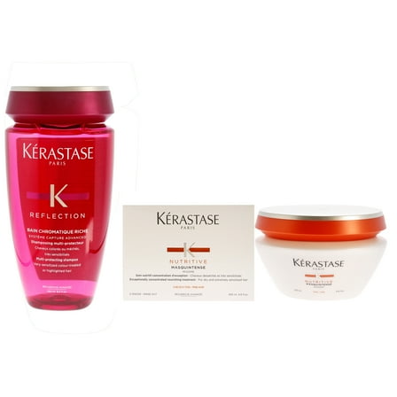 Kerastase Reflection Bain Chromatique Riche Shampoo and Nutritive Masquintense-fine 2 Pc Kit - 8.5oz Shampoo, 6.8oz Hair Mask