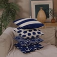 thumbnail image 3 of Navy Blue Nautical Anchors Throw Pillow Covers 18 x 18 Inch Set of 4, Geometric Blue Dots Cushion Cover Square Pillowcase Cotton Linen Outdoor for Sofa Couch Patio Home Decor, 3 of 6