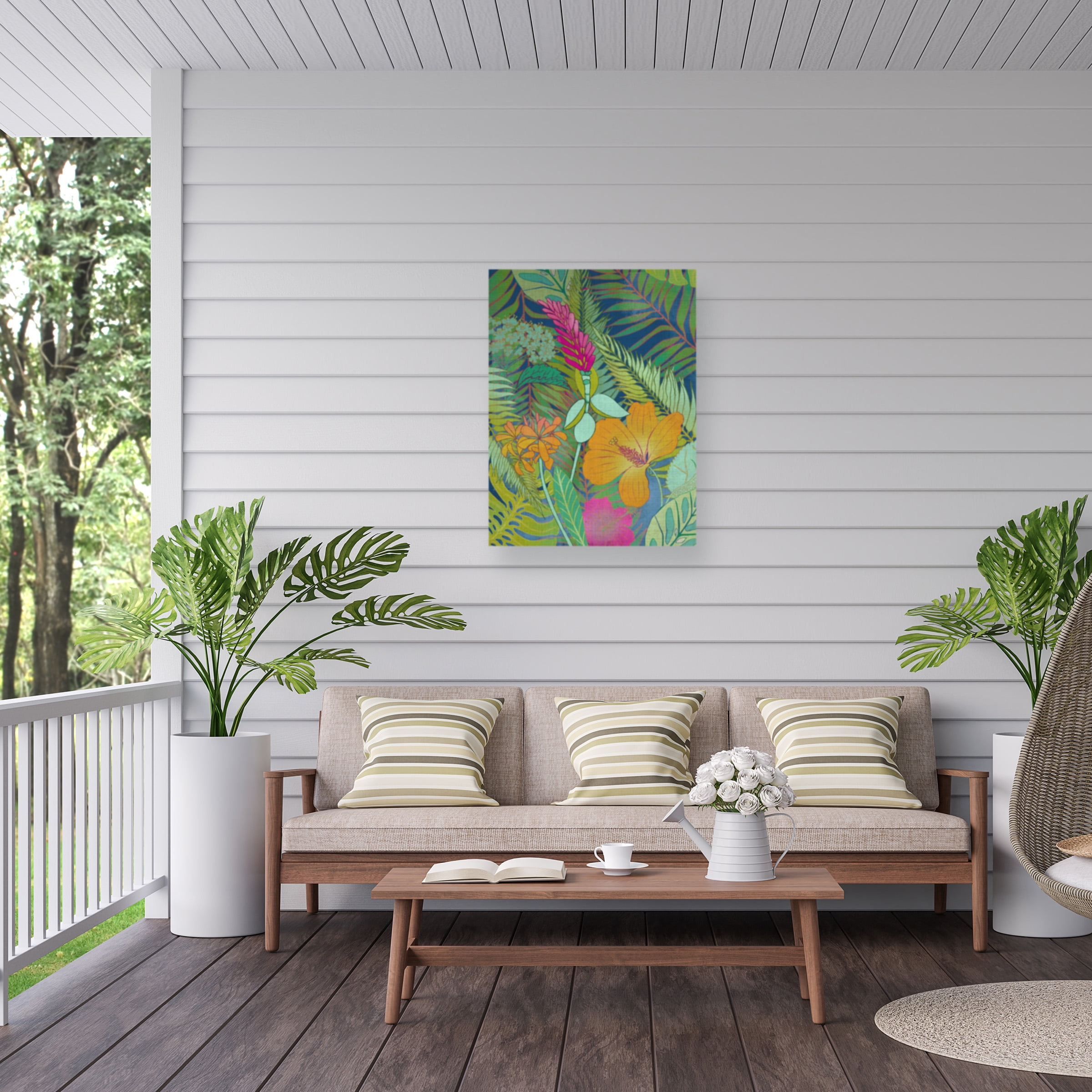 Chariklia Zarris 'Tropical Tapestry II' Outdoor Canvas 47x47