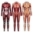 thumbnail image 2 of Monos rojos con músculos humanos nuevos a la moda, disfraces de cosplay de anime para adultos, ropa de fiesta para hombres y mujeres, monos ajustados, 2 of 5