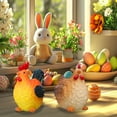 thumbnail image 6 of 2Pcs Resin Chicken Statues, Rooster Hen Figurines - Garden Decor Mini Landscape Ornament - Great for Home, Farmhouse, Country, or Cabin Decor - Multicolor, 6 of 6