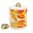 thumbnail image 2 of Orange Piggy Bank, Autumn Maple Leaves Shadow on the Water Mystic Sun Image, Ceramic Coin Bank Money Box for Cash Saving, 3.6" X 3.2", Earth Yellow Orange, by Ambesonne, 2 of 4