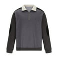 thumbnail image 5 of WREESH Men's Fleece Lined Pullover 1/4 Zipper Sweatshirts Stand-Up Collar Long Sleeve Color Outwear Gray, 5 of 5