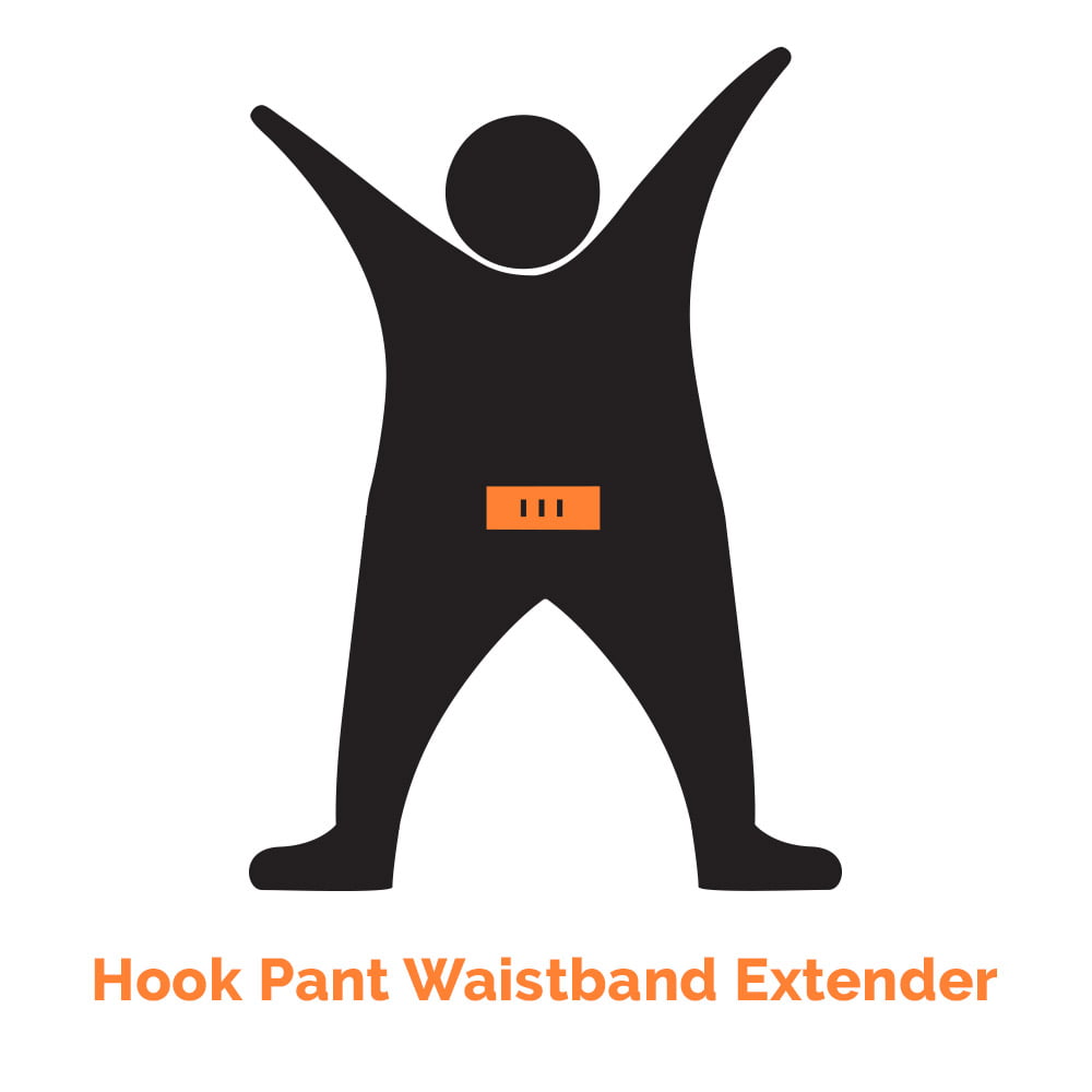 Hook 5-Pack, Khaki / Beige Adjustable Pant Waistband Extension 