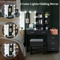 thumbnail image 2 of Ktaxon Lighted Makeup Vanity Table Set, Dressing Table with Sliding Mirror, Vanity Desk , Black, 2 of 10