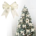 thumbnail image 6 of Christmas Satin Ribbon Bow, 4.3x4.7 Inch Large Pre-Tied Dovetail Bow for Xmas Tree Gift Wrapping Champagne Bottle Treat Bag DIY Craft Decor Wedding Bridal Shower Birthday Party 1Pc,Beige, 6 of 6