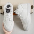 thumbnail image 3 of Men's Winter High-Top Sneakers, Lace-Up Ankle Shoes with Plush Lining and Textured Sole Edge, 3 of 7