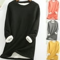 thumbnail image 3 of Fashion Women Autumn Winter Long Sleeve O Neck Fleece Lining Thermal Warm Blouse, 3 of 8