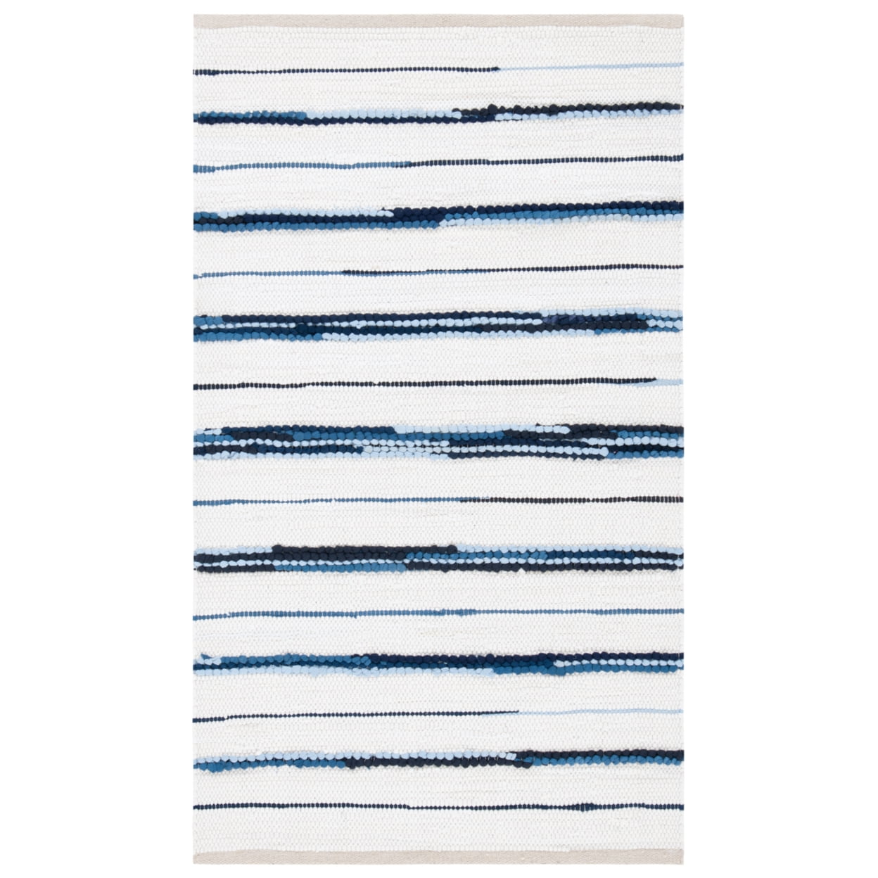 SAFAVIEH Montauk Rowena Striped Runner Rug, Navy/Ivory, 2'3" x 9'