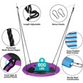 thumbnail image 4 of 40 Inch Purple Saucer Tree Swing Set for Kids Adults 800lb Weight Capacity Waterproof Flying Swing Seat Textilene Fabric with Adjustable Hanging Ropes for Outdoor Playground, Backyard, 4 of 14