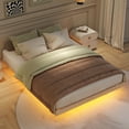 thumbnail image 2 of DreamBuck Floating Bed Frame Full, Wood Floating Bed Frame with LED Lights, Modern Full Bed Frame with Wood Slat Support, Platform Bed Frame for Girls, Boys, Adults, No Box Spring Needed, 2 of 9