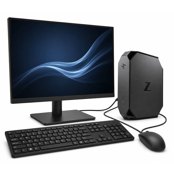Restored HP Z2 Mini G4 Worksatation Desktop Computer PC - Intel Core i5-8500 8th Gen - 8GB DDR4 Ram - 256GB SSD - 24" Monitor - Keyboard & Mouse - WiFi - Windows 11 Pro