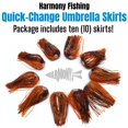 thumbnail image 3 of Harmony Fishing  Quick Change Umbrella Skirts for Fishing Jigs, Spinnerbaits, Buzzbaits, Lures, Baits 10 Pack Chrome, 3 of 5