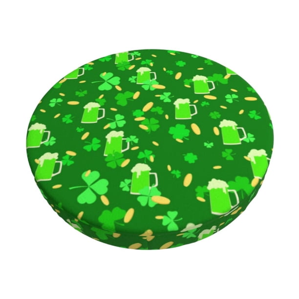 Balery St Patrick's Day2 Fundas de asiento para taburete de bar redondo de tela de terciopelo ajustables que protegen de arañazos y manchas para sillas de 14 a 17 pulgadas.-14 inch