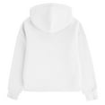 thumbnail image 4 of Lenpel Hoodies for Girls Casual Long Sleeve Half Zip Hooded Cropped Sweatshirts Pullover Sweatshirt Tops with Thumb Holes(White,11-12 Years), 4 of 4