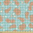 thumbnail image 2 of Fruit Fabric by the Yard, Hand Drawing Style Apples Cherries Pears and Hearts Romantic Art, Upholstery Fabric for Dining Chairs Home Decor Accents, Salmon Pale Sky Blue by Ambesonne, 2 of 5